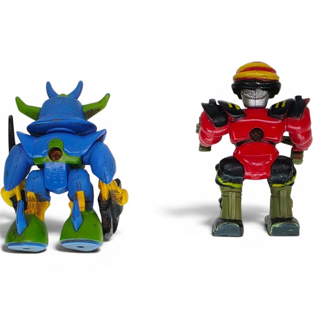Vintage 1992 LGTi Robot Action Figure Lot 2 Mini Mecha Warriors Blue Red 2 Inch